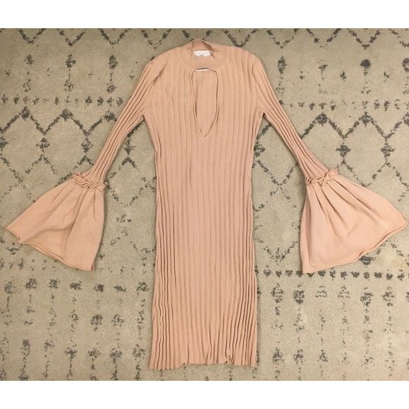 c/meo collective Dresses & Skirts - C/meo Collective Dress Mauve Ribbed Bell Sleeves